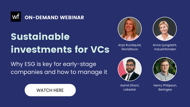 sustainable investments for VCs Why ESG is key for early-stage companies and how to manage it